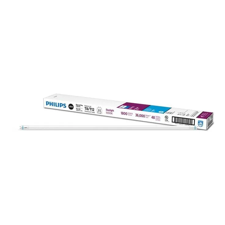 Philips 32-Watt T8/ 40-Watt T12 4 ft. Linear Replacement Universal Fit LED Tube Light Bulb Daylight (5000K) (2-Pack), photo 5 of 8