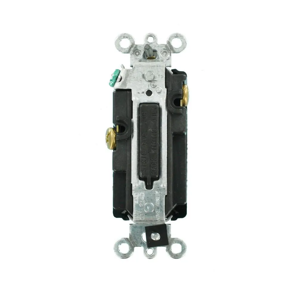 15 Amp Decora Plus Commercial Grade Single Pole Rocker Switch, Black, photo 3 of 7