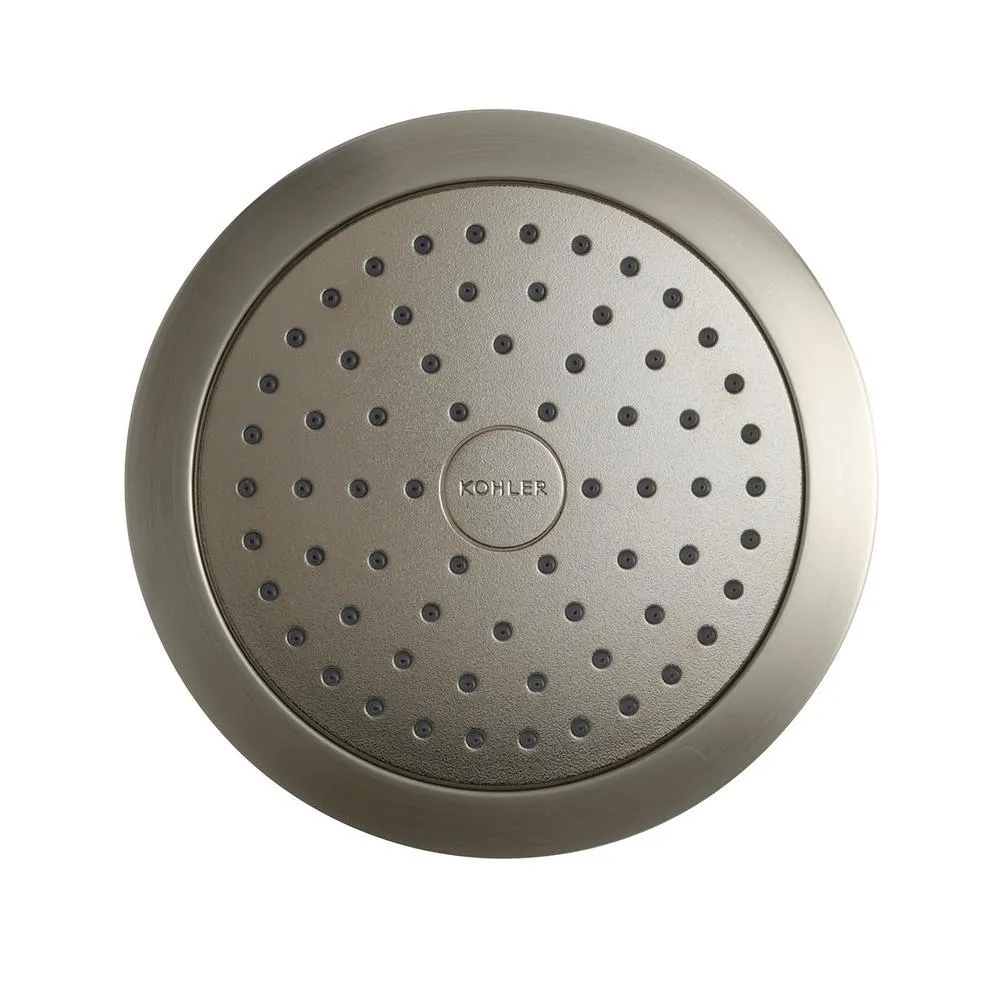 Forte 1-Spray 5.5 in. Single Wall Mount Fixed Rain Shower Head in Vibrant Brushed Nickel, photo 2 of 10