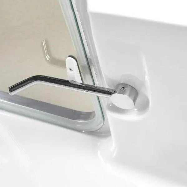Ella Laydown 60 in. Walk-in Air Bath Bathtub in White with RHS Hinged Middle Glass Door, Glass Door Screen, 2 in. RHS Drain, photo 4 of 4