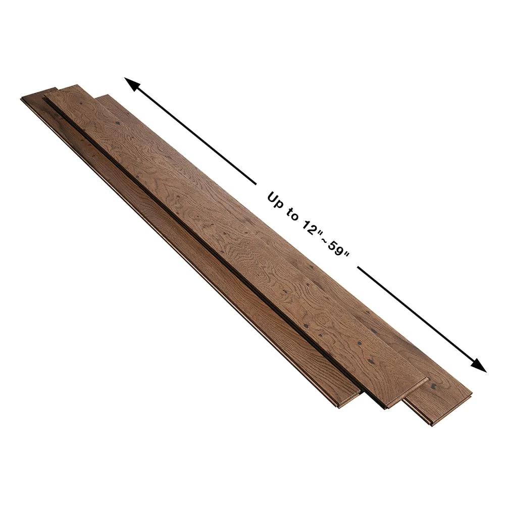 Villa Barcelona El Camino French oak 3/4-in T x 5-in W Water Resistant Wirebrushed Solid Hardwood Flooring ( 22.6-sq ft / Carton ), photo 5 of 7