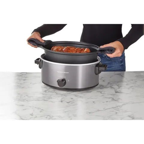 Stovetop Sear and Cook 6 qt. Gray Slow Cooker