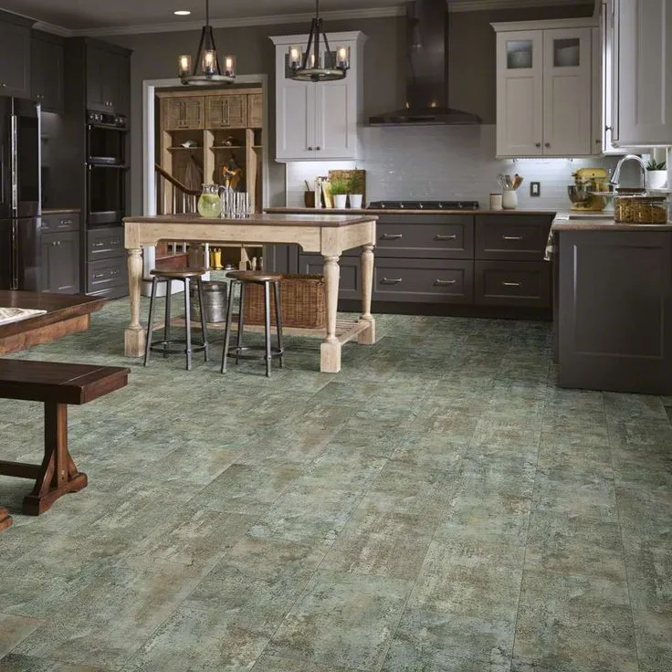 Shaw 8-Piece 12-in x 24-in Granite Interlocking Vinyl Tile, photo 4 of 7