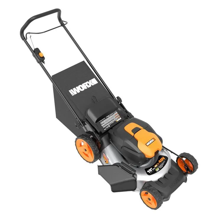 Worx POWER SHARE 40-Volt Li-ION Battery 20" 5.0Ah Push Mower w/ Mulching and Side Discharge Capabilities Walk Behind, photo 8 of 10