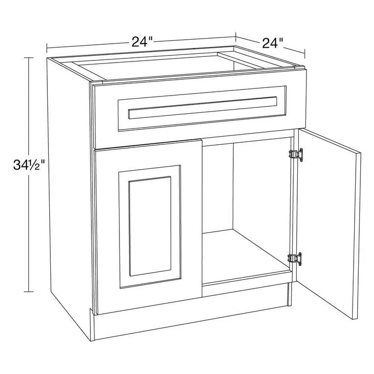 Home Decorators Collection Grayson 24 in. W x 24 in. D x 34.5 in. H Assembled Plywood Sink Base Kitchen Cabinet in Mythic Blue with Soft Close, photo 2 of 5