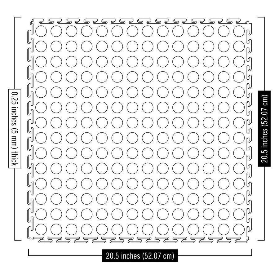 Perfection Floor Tile Coin 8-Piece 20-1/2 in x 20-1/2 in Light Gray Raised Coin Garage Floor Tile, photo 3 of 20