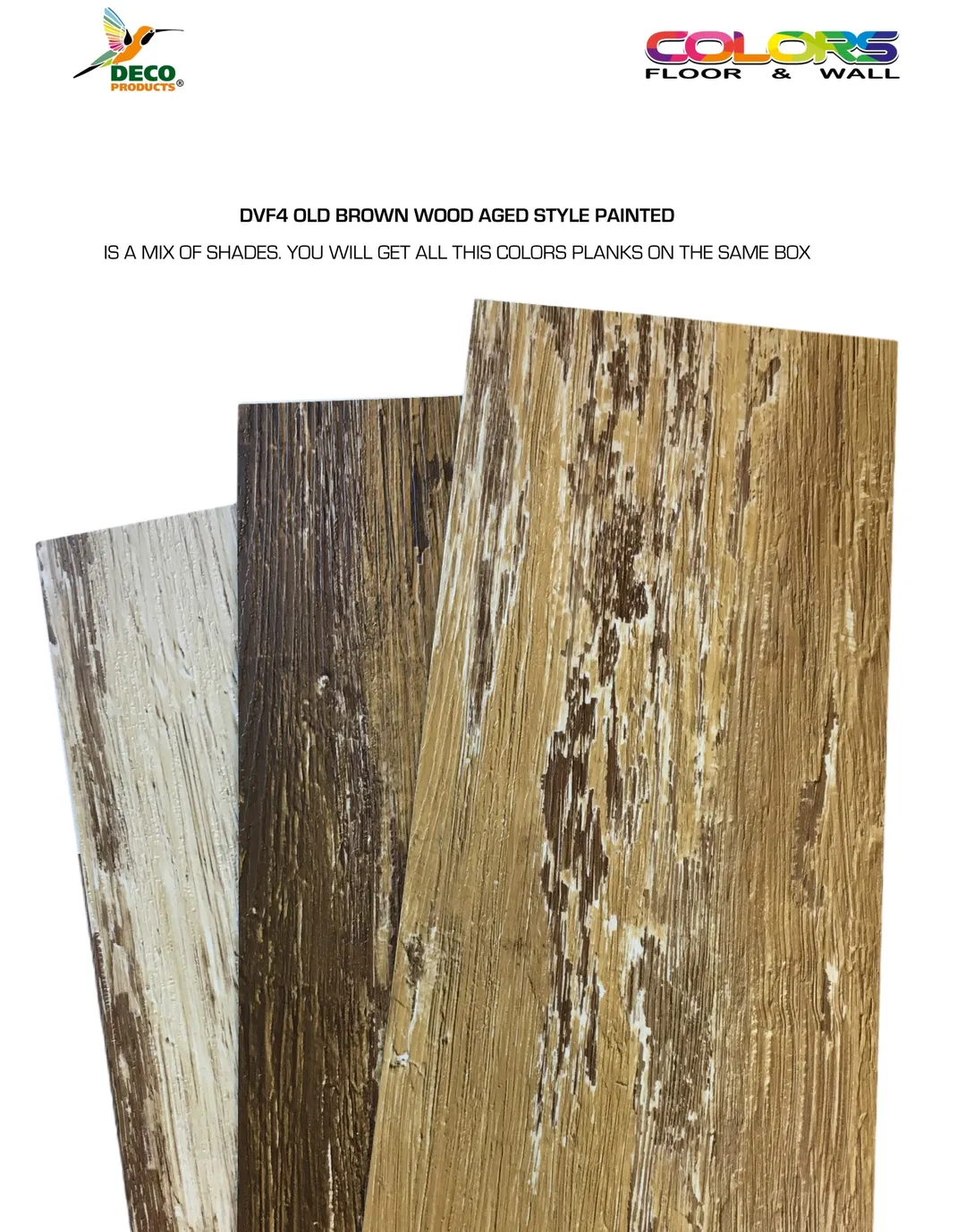 Deco Products Colors Old Brown Wood High Variation 6-in W x 36-in L x 2-mm Waterproof Luxury Vinyl Plank Flooring, 8-mil Wear Layer (30-sq ft/Case), photo 7 of 7