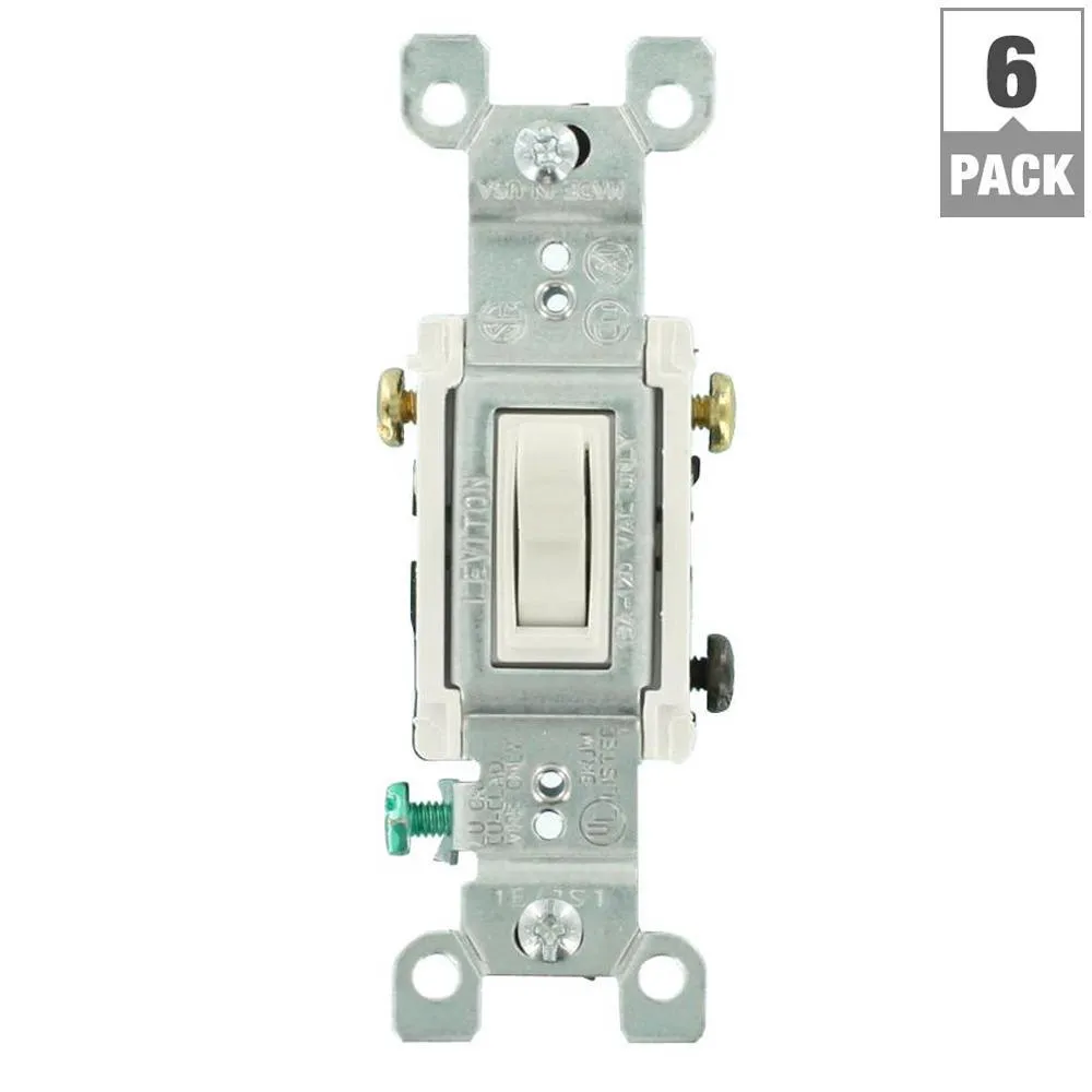15 Amp 3-Way Toggle Switch, White (6-Pack), photo 6 of 10