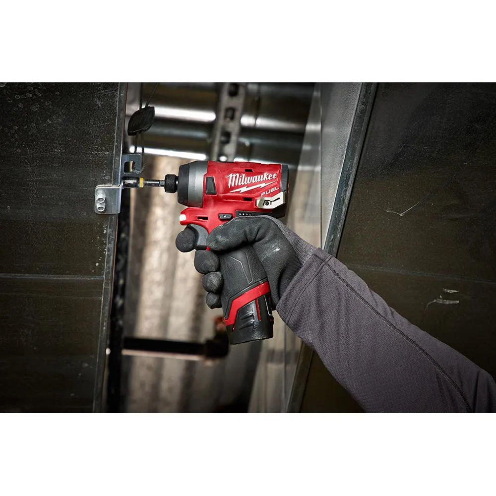 M12 FUEL 12-Volt Lithium-Ion Brushless Cordless 1/4 in. Hex Impact Driver Kit with Free M12 LED Flood Light, photo 11 of 14