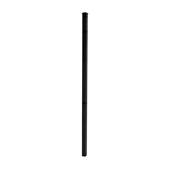 IronCraft 79 in. Berkshire/Orleans Deluxe Black Aluminum Corner Fence Post with Flat Cap, photo 2 of 2