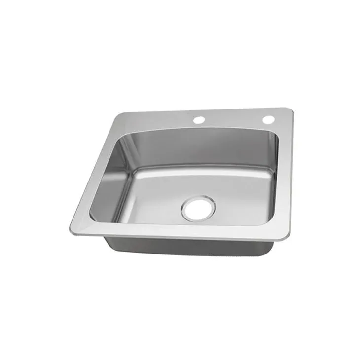 All-in-One Dual Mount 18-Gauge Stainless Steel 25 in. 2-Hole Single Bowl Kitchen Sink with Pull-Out Kitchen Faucet, photo 4 of 7