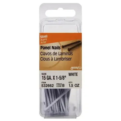 1-5/8" White Panel Nails (15 Ga., 1.5 oz)