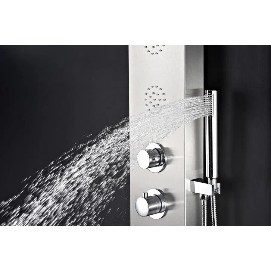 ANZZI Prairie Brushed Steel 4‑Spray Shower Panel System with 3‑Way Diverter Valve (Valve Included), photo 2 of 14