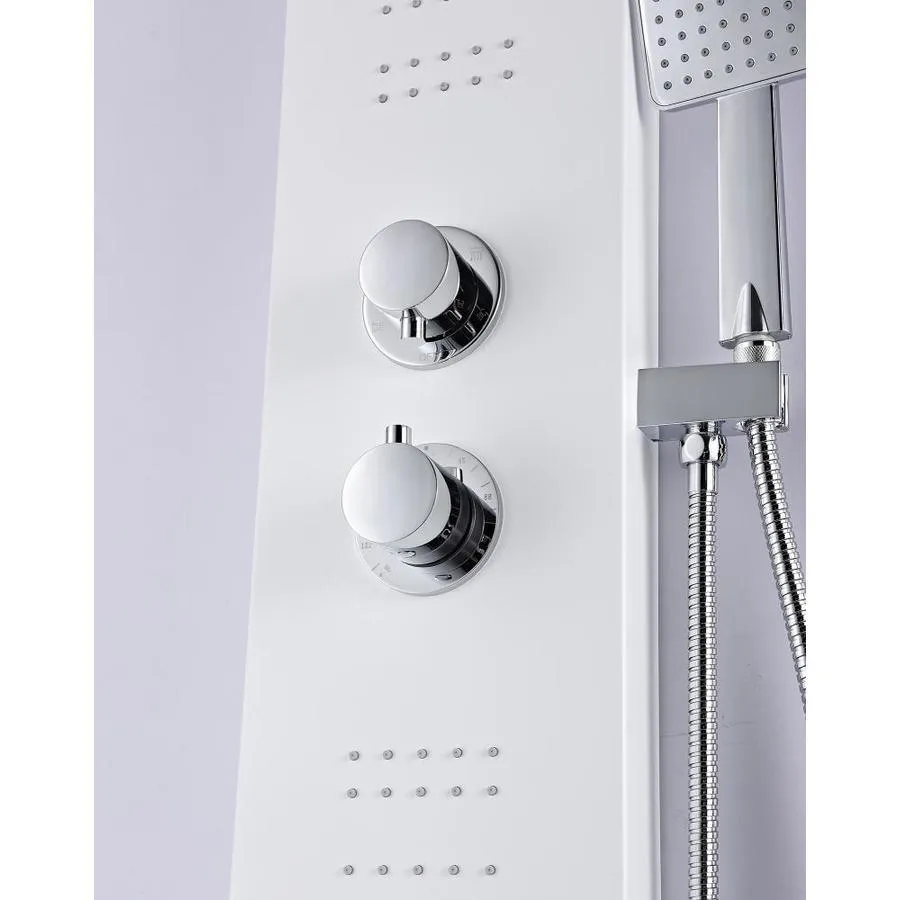 ANZZI Arena White 2-Spray Shower Panel System (Valve Included), photo 6 of 13