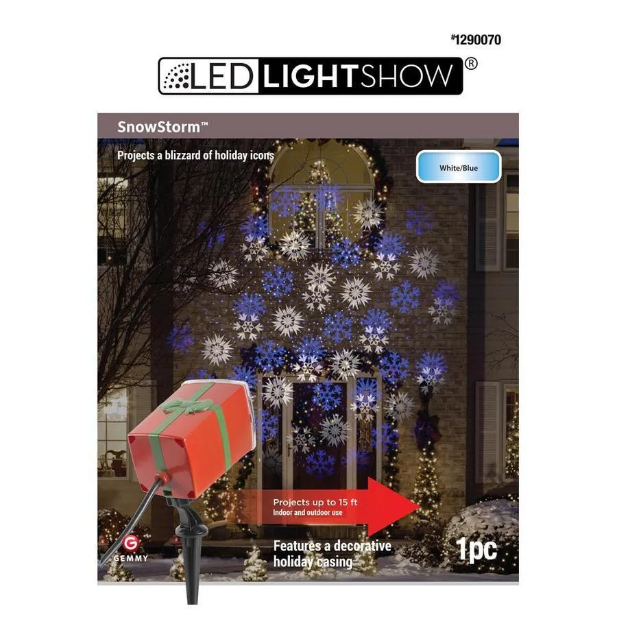 LightShow Swirling White/Blue LED Snowflakes Christmas Indoor/Outdoor Light Show Projector, photo 2 of 3
