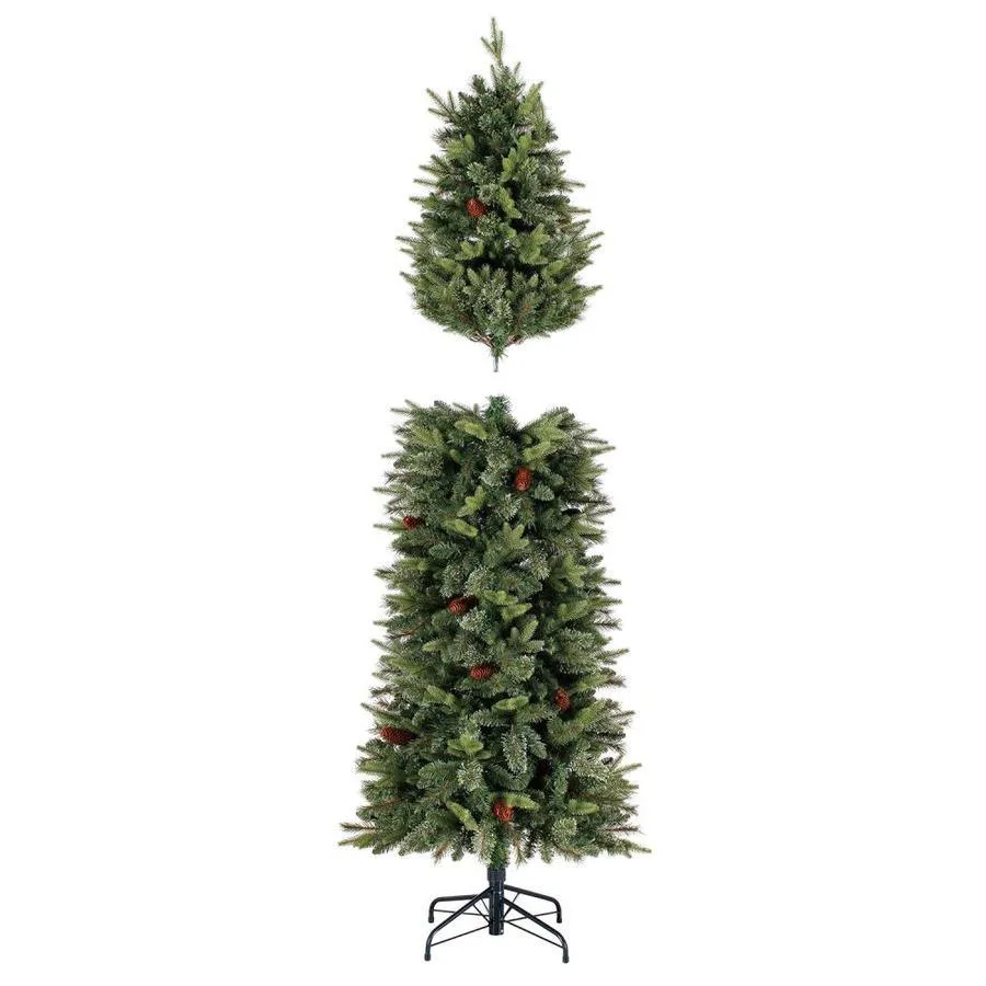 Holiday Living 7-ft Hayden Pine Pre-Lit Slim Artificial Christmas Tree with 210 Constant White Clear Incandescent Lights, photo 4 of 8