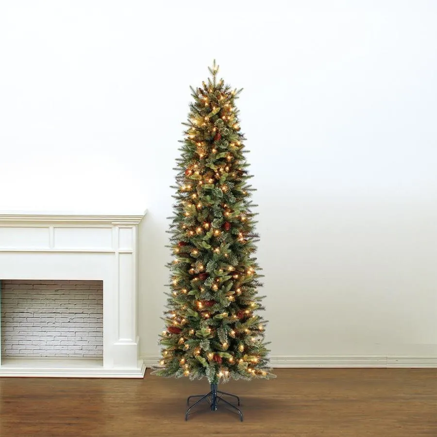 Holiday Living 7-ft Hayden Pine Pre-Lit Slim Artificial Christmas Tree with 210 Constant White Clear Incandescent Lights, photo 5 of 8