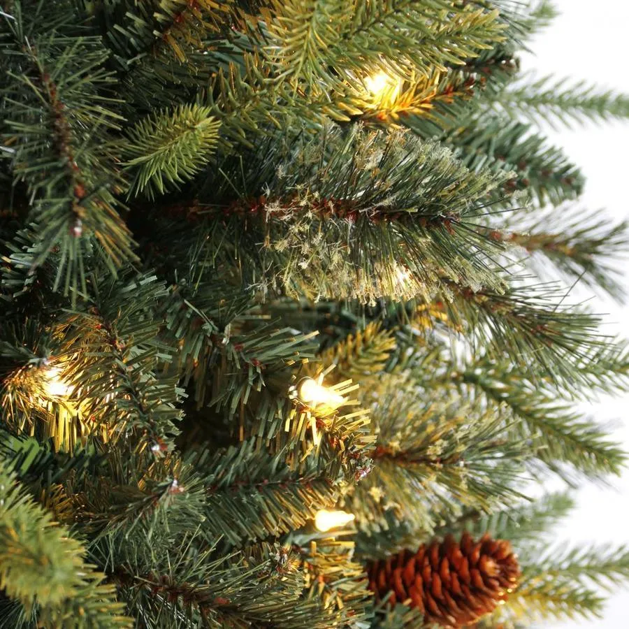Holiday Living 7-ft Hayden Pine Pre-Lit Slim Artificial Christmas Tree with 210 Constant White Clear Incandescent Lights, photo 6 of 8
