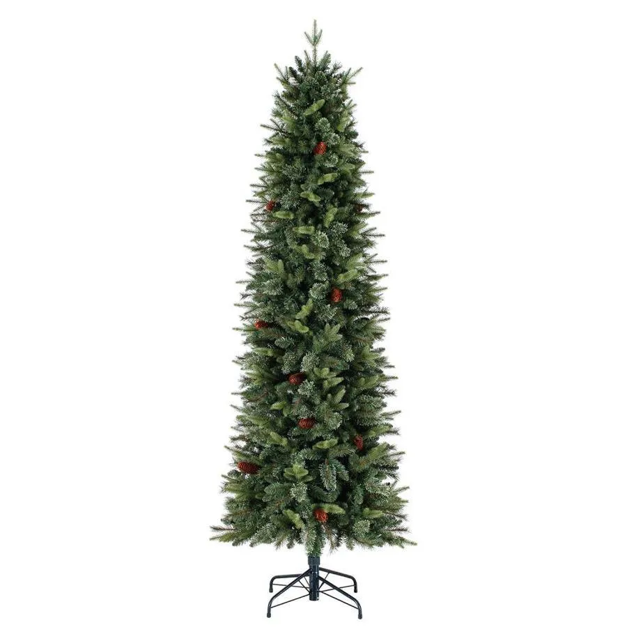 Holiday Living 7-ft Hayden Pine Pre-Lit Slim Artificial Christmas Tree with 210 Constant White Clear Incandescent Lights, photo 7 of 8