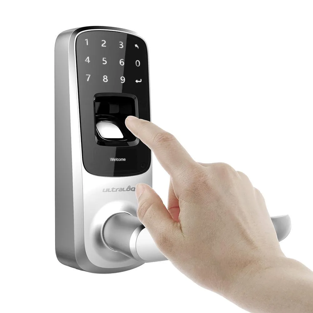 Ultraloq Satin Nickel Bluetooth Enabled Fingerprint and Touchscreen Smart Door Lock, photo 6 of 12