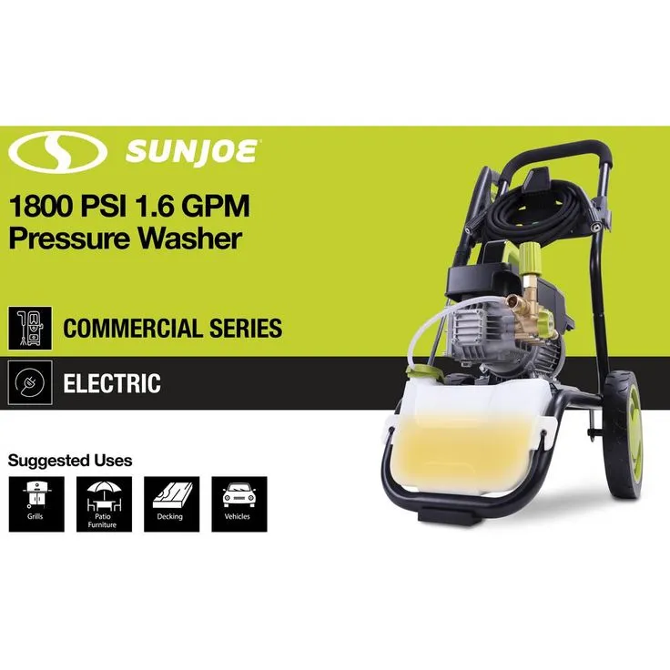 Sun Joe Commercial Series 1800 PSI Max 1.6 GPM Electric Pressure Washer with Wall Mount and Roll Cage, photo 8 of 9