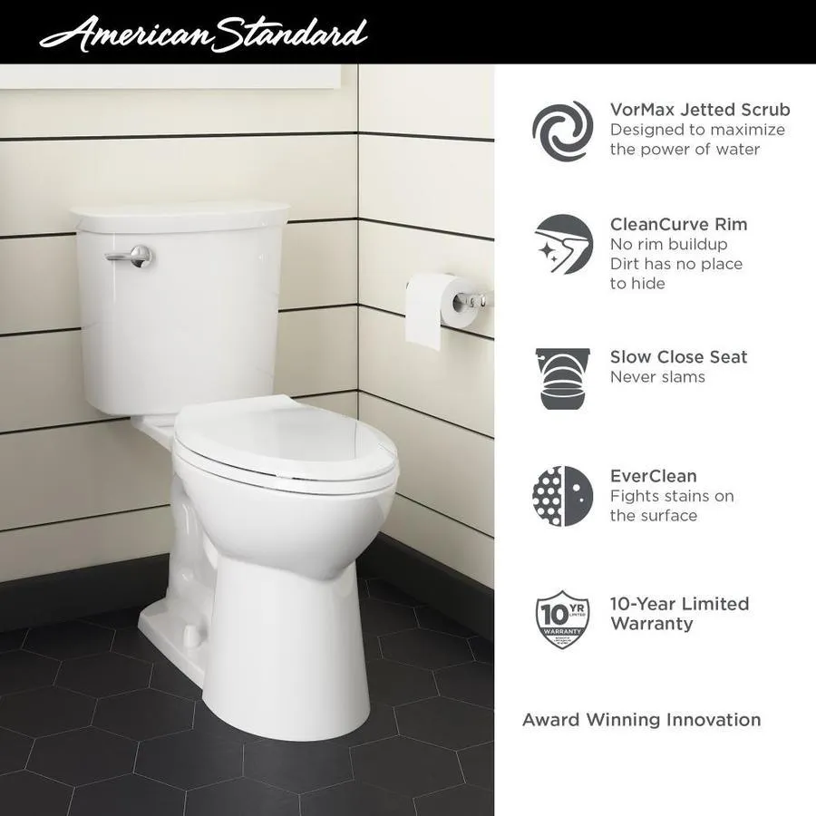 American Standard Homestead VorMax White WaterSense Elongated Chair Height 2-Piece Toilet, 12-in Rough-In (ADA Compliant), photo 2 of 17