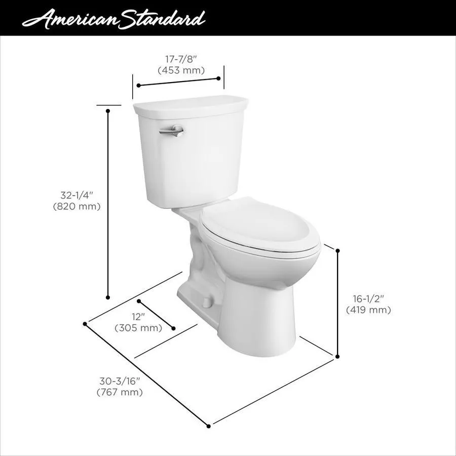 American Standard Homestead VorMax White WaterSense Elongated Chair Height 2-Piece Toilet, 12-in Rough-In (ADA Compliant), photo 3 of 17