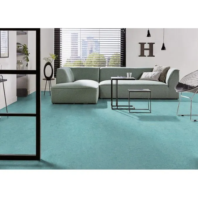 Marmoleum Forbo Flooring Systems Marmoleum Cinch Loc Seal Aqua 10-mm T x 12-in W x 36-in L Waterproof Tile Look Laminate Flooring (20.34-sq ft / Carton), photo 2 of 6