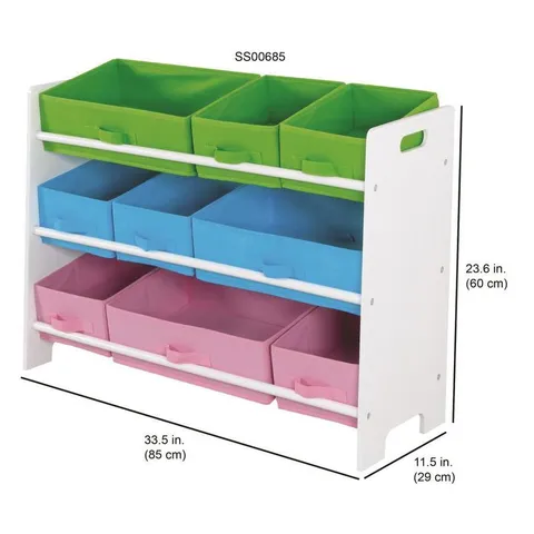9 Compartment White Wicker Drawer