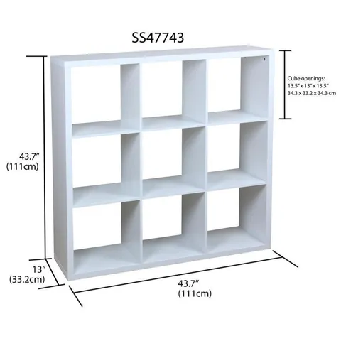 9 Compartment Natural Stackable Composite Wood Cube