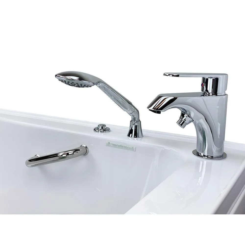 Ella Elite 52 in. Acrylic Walk-In Whirlpool Bathtub, Right-Hand Door, White, 2-Piece Fast Fill Faucet, 2 in. Dual Drain, photo 6 of 16