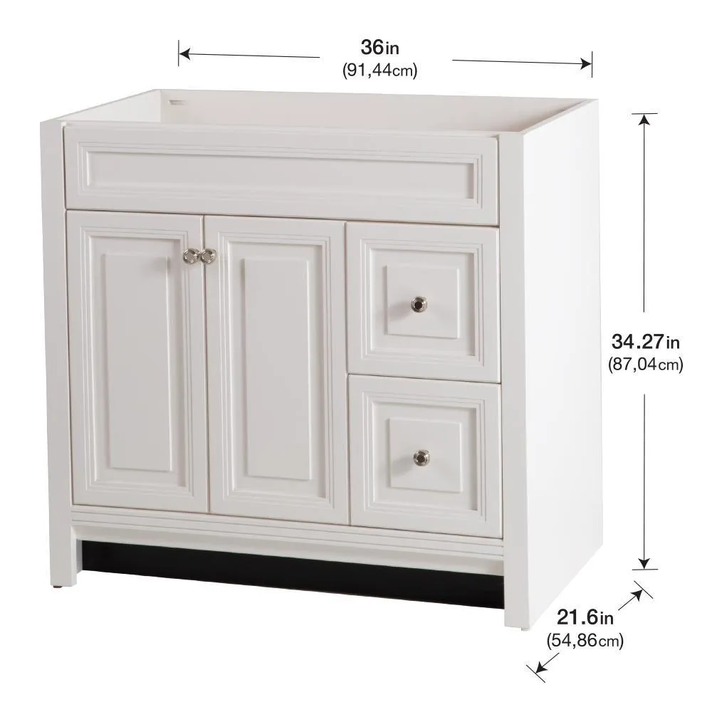 Brinkhill 36 in. W x 34 in. H x 22 in. D Bath Vanity Cabinet Only in Cream, photo 3 of 47