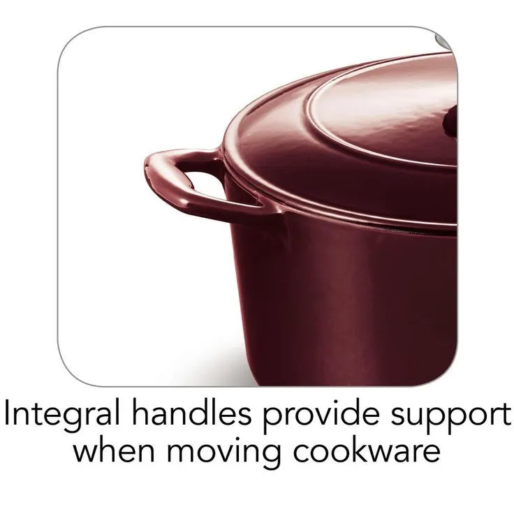 Gourmet 5.5 qt. Round Porcelain-Enameled Cast Iron Dutch Oven in Majolica Red with Lid, photo 9 of 11