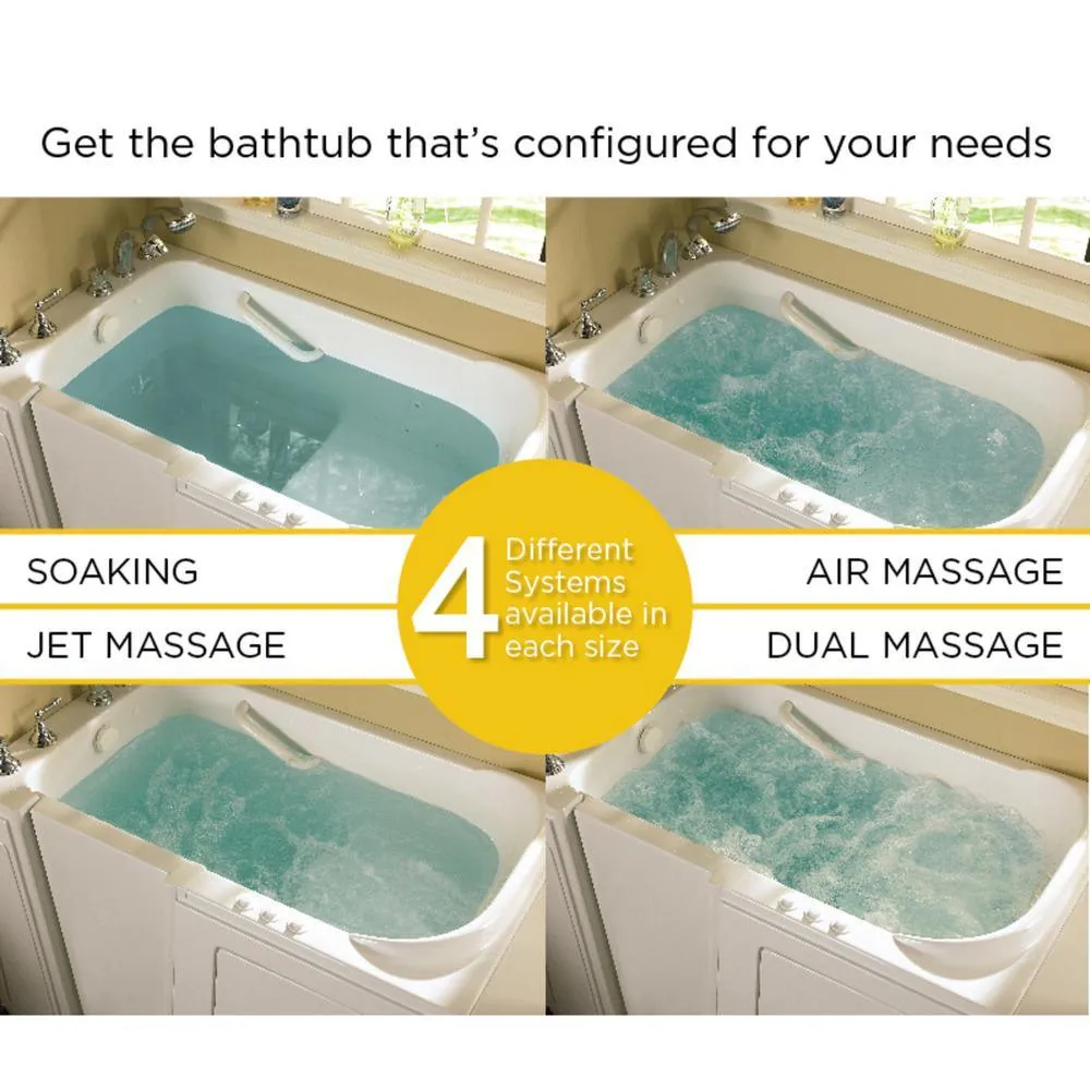Value Series 60 in. Walk-In Whirlpool Bathtub in Biscuit, photo 8 of 12