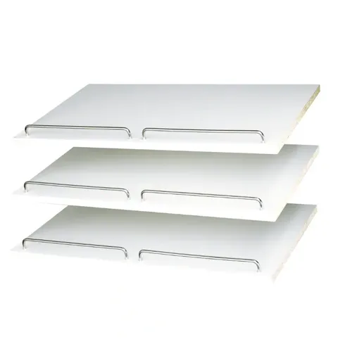 14 in deep · 24 in wide · 0.625 in high Classic White Shoe Shelf (3-Pack)