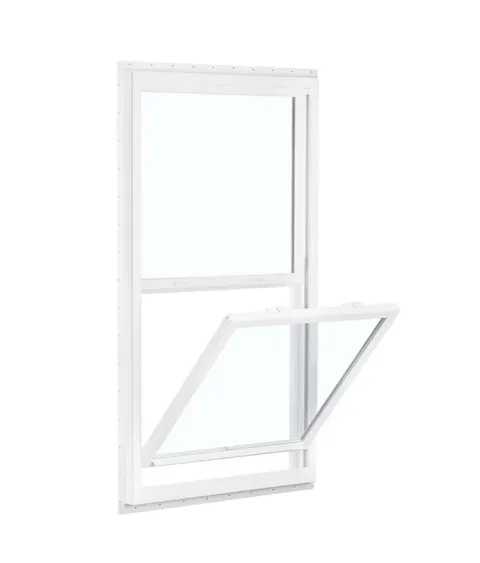 150 Series New Construction 27-1/2 × 53-1/2 × 3-1/4 in Jamb White Vinyl Dual-pane Single Hung Window Half Screen Included