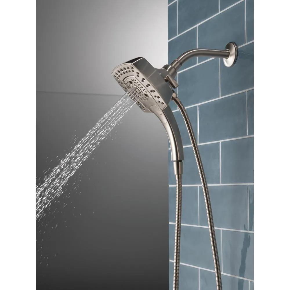 In2ition Two-in-One 5-Spray 5.8 in. Dual Wall Mount Fixed and Handheld Shower Head in Stainless, photo 9 of 17