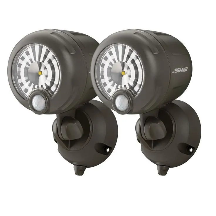 Mr Beams Outdoor 250 Lumen Battery Powered Motion Activated Integrated LED Security Light, Brown, photo 6 of 7
