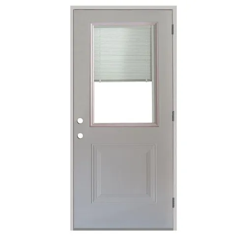 36 × 80 Steel Prehung Front Door with 1/2 Lite Mini-Blinds
