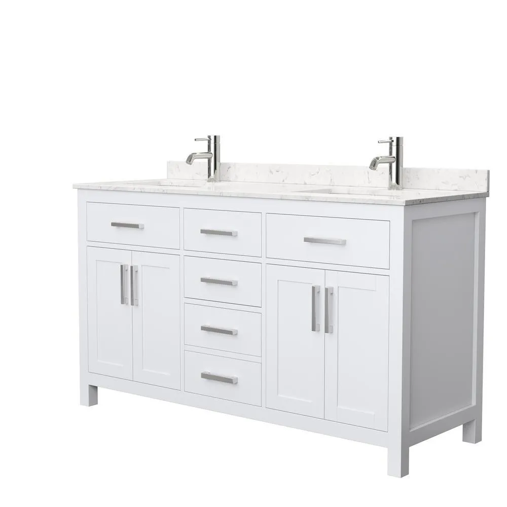 Beckett 72 in. W x 22 in. D Double Bath Vanity in Dark Gray with Cultured Marble Vanity Top in White with White Basins, photo 20 of 54