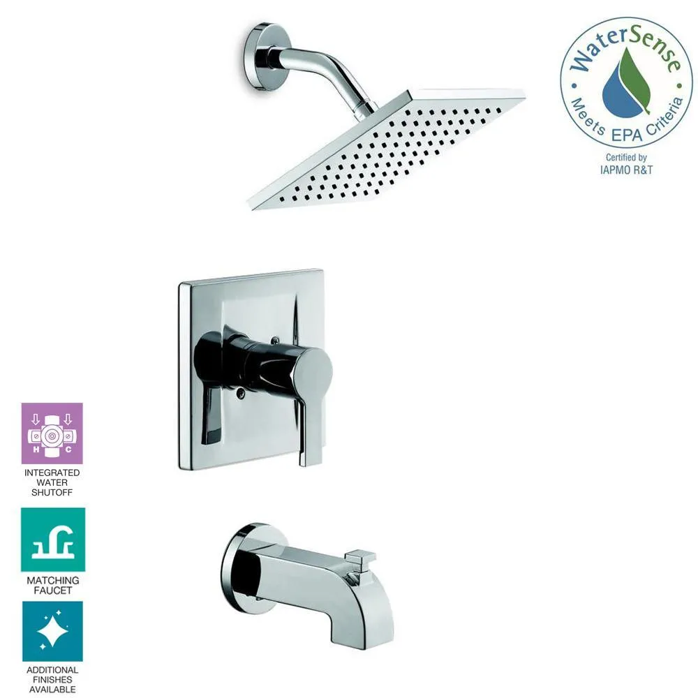 Modern Single-Handle 1-Spray Tub and Shower Faucet in Chrome (Valve Included), photo 10 of 16