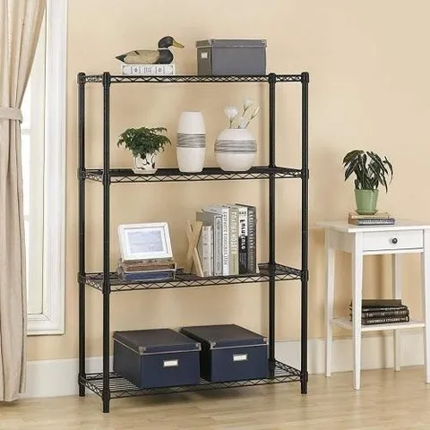 4 Shelf Wire Shelving Unit Garage NSF Wire Shelf Metal Large Storage Shelves Heavy Duty Height Adjustable Utility Commercial Grade Steel Layer Shelf