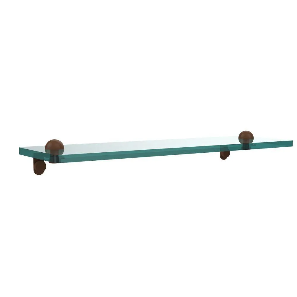 Allied Brass 16 in. L x 2 in. H x 5 in. W Clear Glass Vanity Bathroom Shelf in Satin Nickel, photo 13 of 14