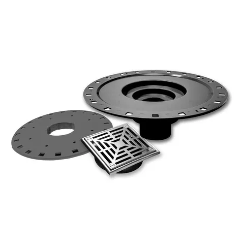 Hydro Ban 4 × 4 in Polished Steel Bonding Flange ABS