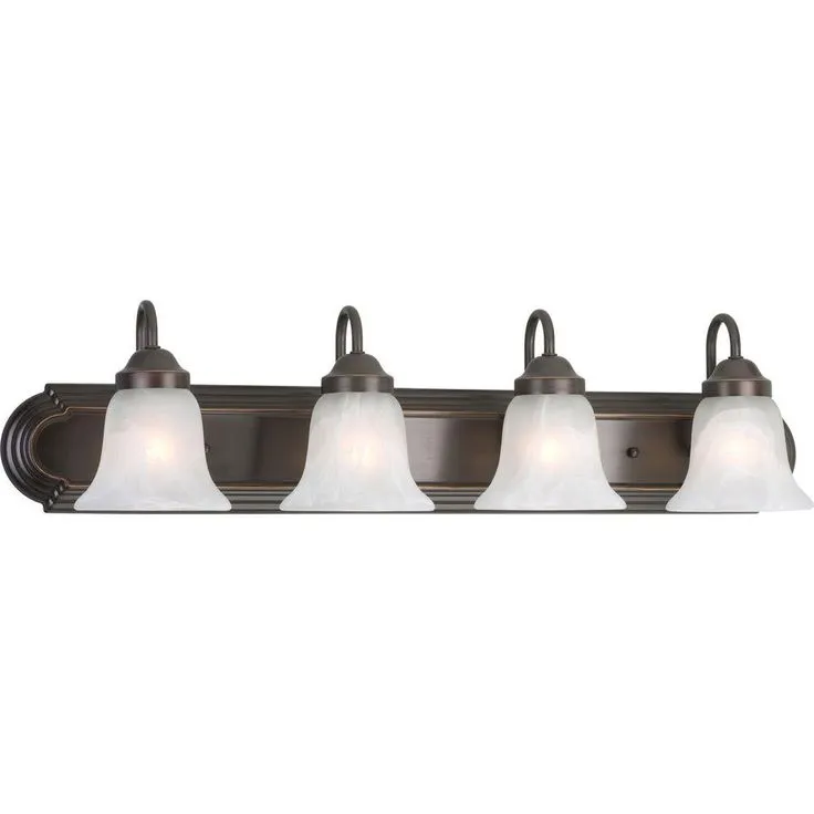 30 in. 4-Light Brushed Nickel Bathroom Vanity Light with Glass Shades, photo 7 of 9