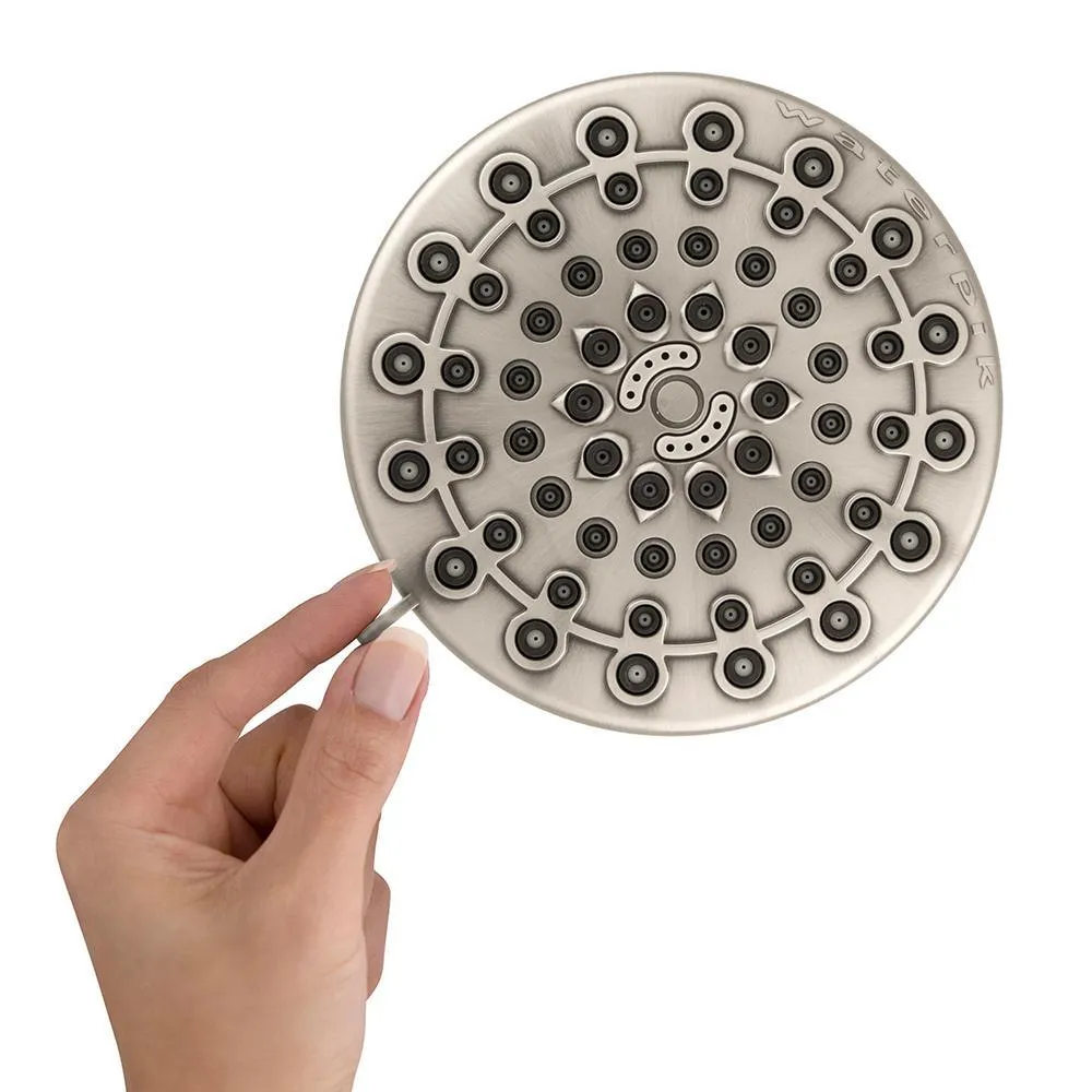 6-Spray 6 in. Single Wall Mount Low Flow Fixed Rain Shower Head in Brushed Nickel, photo 5 of 9