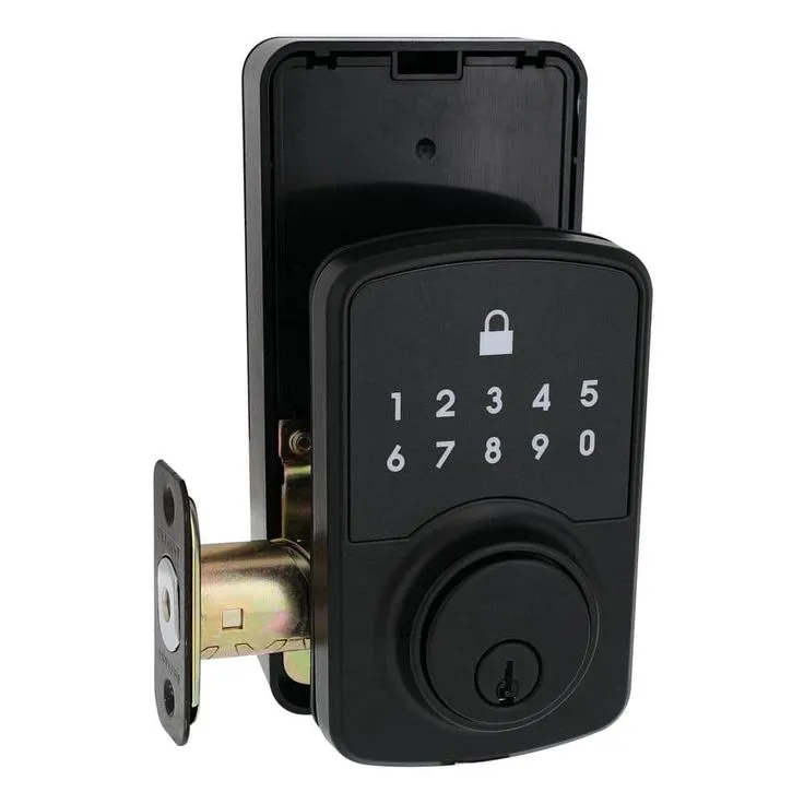Defiant Square Compact Hubspace Matte Black Electronic Single Cylinder Deadbolt, photo 7 of 11
