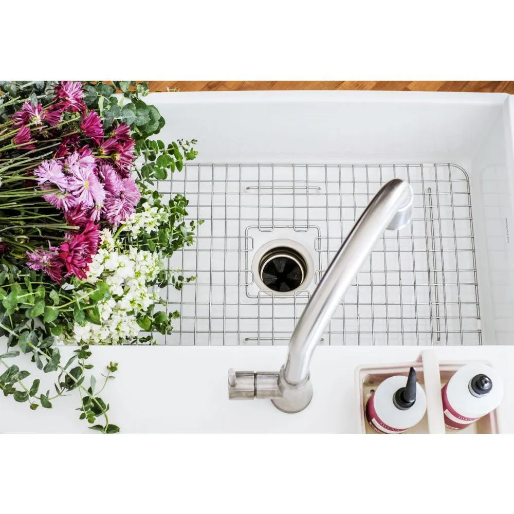 Bradstreet II Farmhouse Fireclay 30 in. Single Bowl Kitchen Sink with Strainer Drain in Crisp White, photo 3 of 13