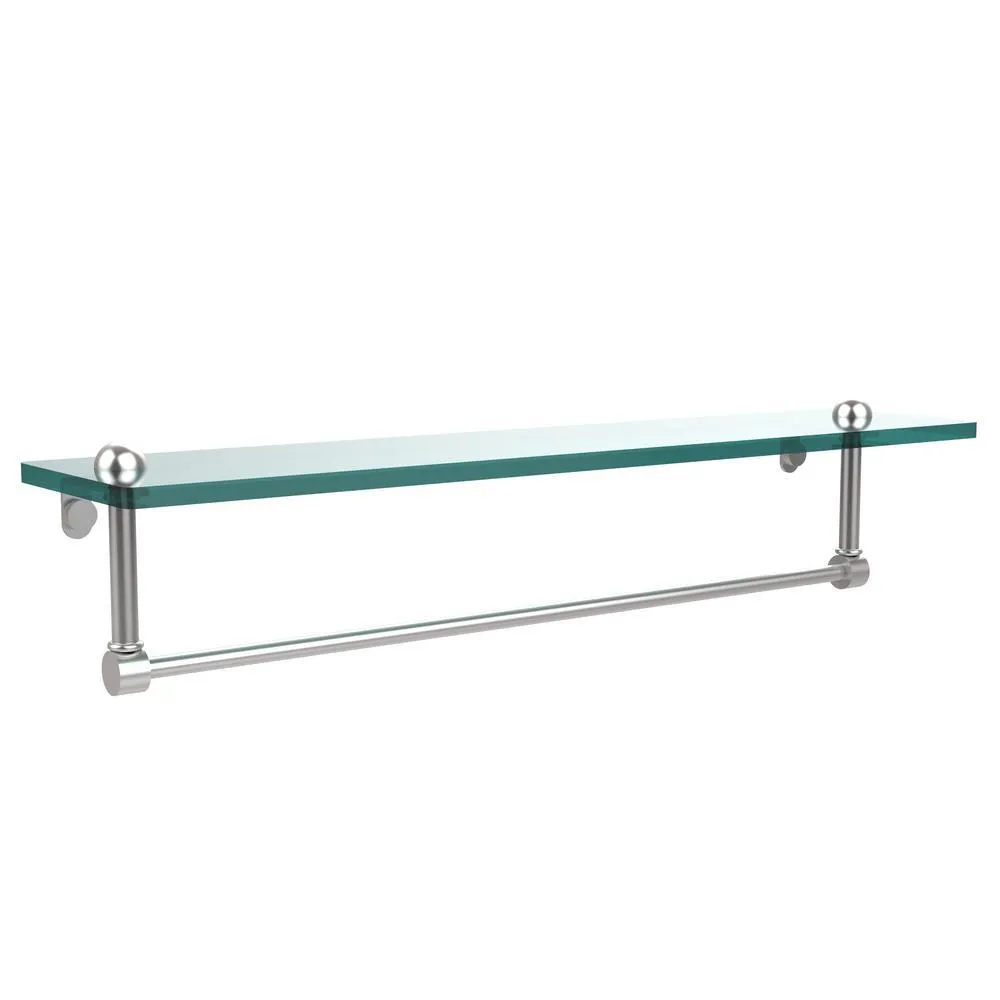 Allied Brass 22 in. L x 5 in. H x 5 in. W Clear Glass Vanity Bathroom Shelf with Towel Bar in Antique Bronze, photo 10 of 15