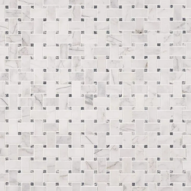 MSI Calacatta Cressa Basket Weave 12 in. x 12 in. x 10 mm Honed Marble Mesh-Mounted Mosaic Tile (10 sq. ft. / case), photo 4 of 11